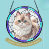 Custom Cat Stained Glass Art Suncatcher Memorial - Stained Glass Suncatchers Shop UK