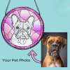 Personalized Dog Portrait Suncatcher Stained Glass Remembrance 2 - Stained Glass Suncatchers Shop UK