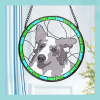 Personalized Dog Stencil Portrait Stained Glass Suncatcher Memorial - Stained Glass Suncatchers Shop UK